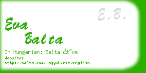 eva balta business card